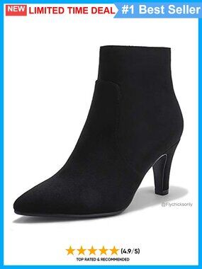 IDIFU Women's Kitten Heel Pointed Toe Ankle Booties Short Boots